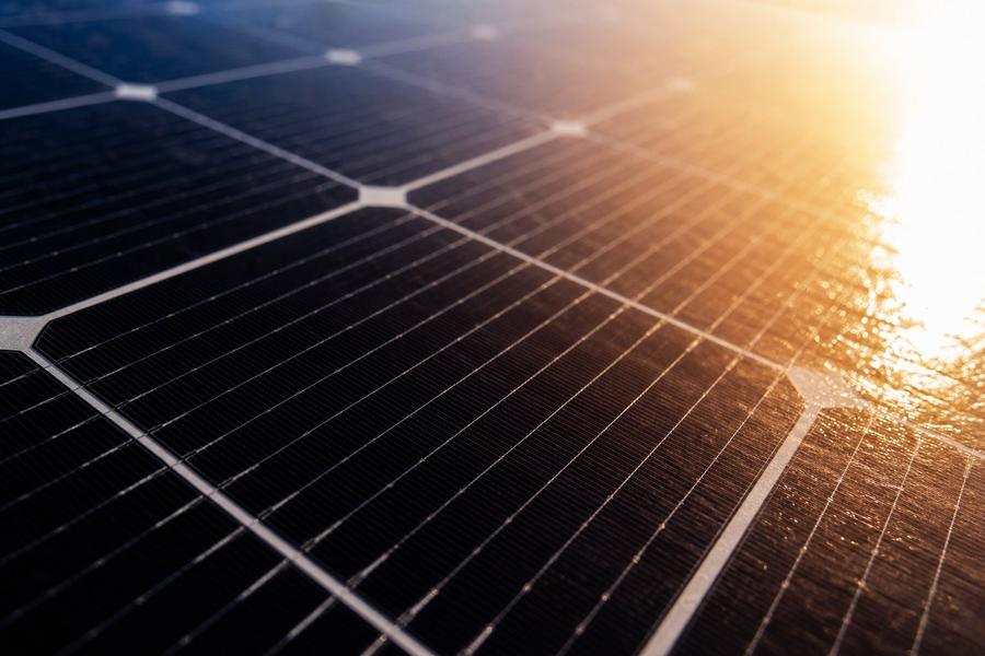 Close-up of premium solar panel surface